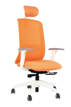 Silla Novec Giratoria – Modelo Gud Orange – Estructura blanca